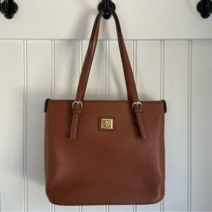 Anne Klein Tan Shoulder Bag with Gold Accent
